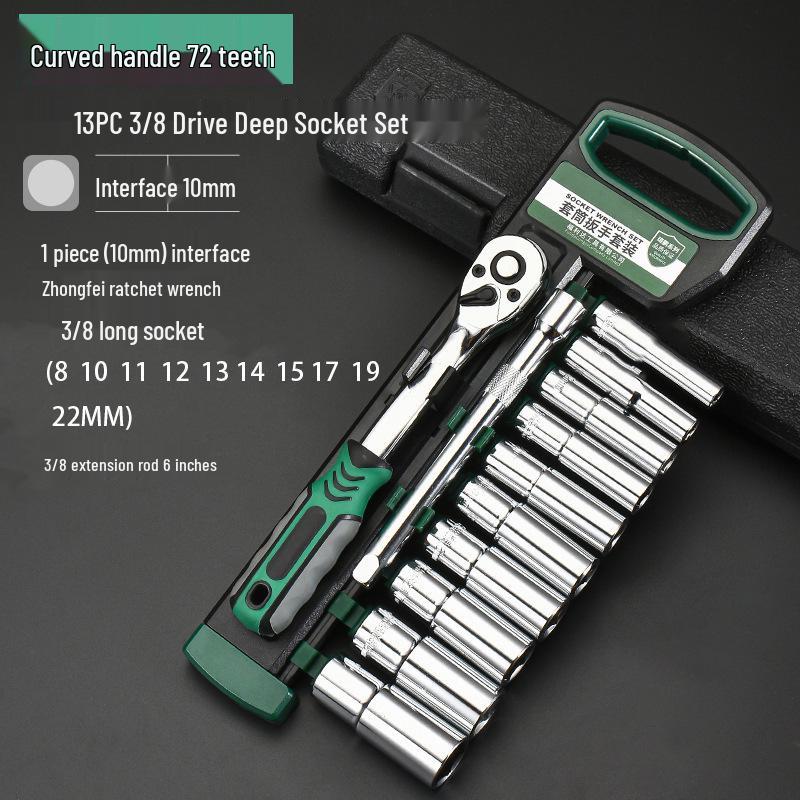 Portable Industrial-Grade Chrome-Molybdenum Steel Ratchet Wrench Set - Large, Medium & Small, 72-Tooth