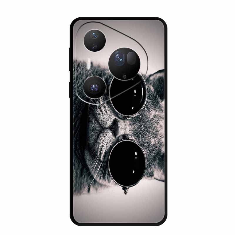 Cover For Huawei Pura 80 Pro Plus Silicone TPU Phone Case for Pura80 pro+ 80 Ultra Para Black Back Soft Protector Cartoon Capa