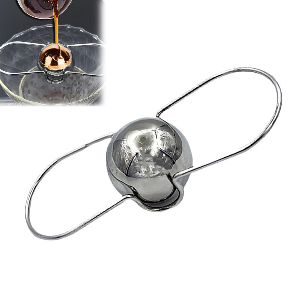 Espresso Cooling Ball with Holder Stainless Steel Coffee Cold Brew Ice Ball Espresso Accessories Extract Brew Chilling Tool
