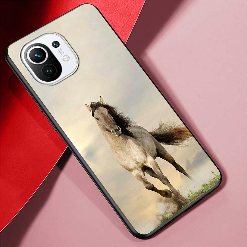 Running Horse Case for Xiaomi Mi 11 Lite 5G 12 Pro Note 10 10T 9 SE 9T 10S 8 A2 Lite CC9 Redmi Note 11 9S K40 TPU Phone Cover