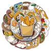 50 Cartoon Dim Sum Stickers: Original, Waterproof, Perfect for Journals, Phone Cases, and Suitcases