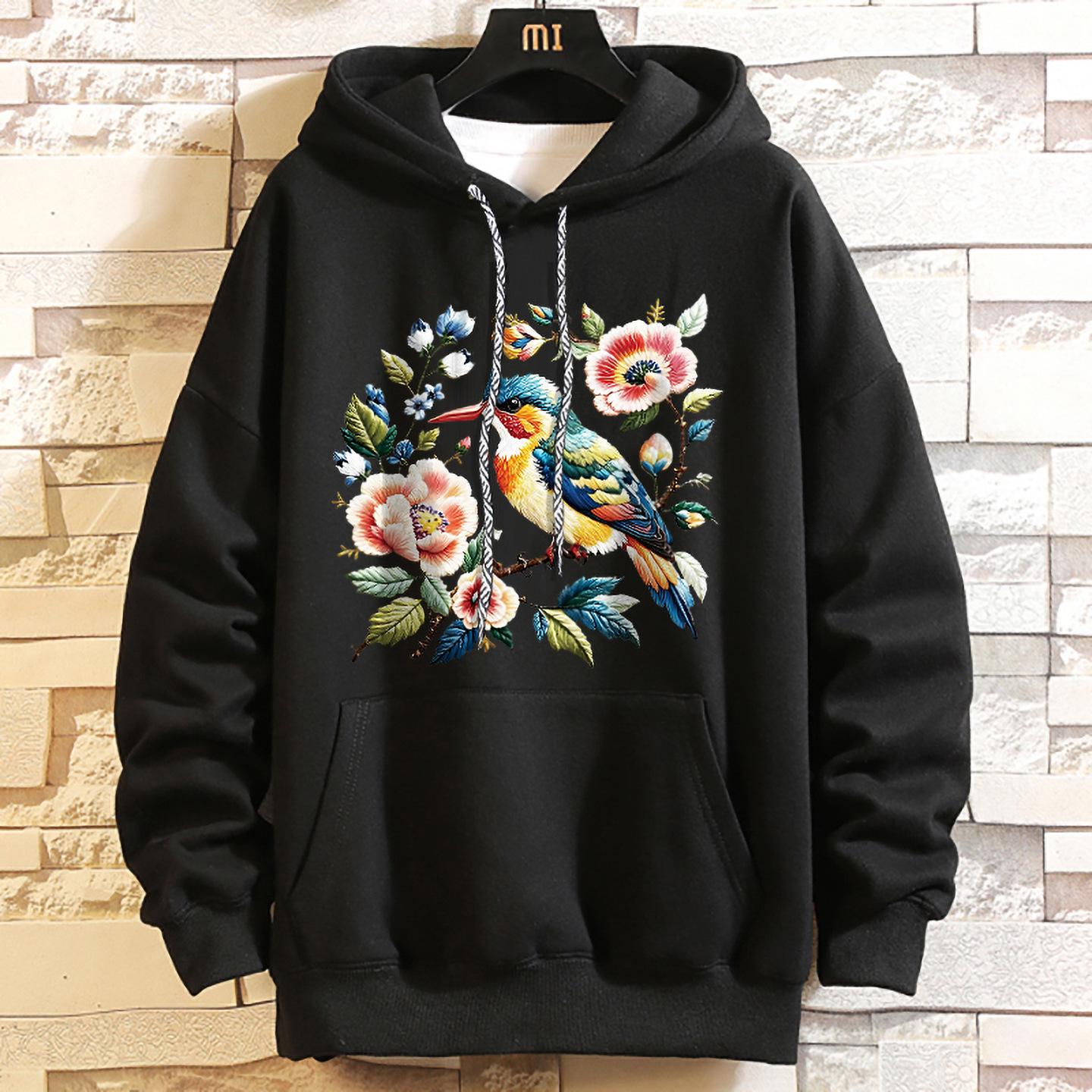 

2025 Autumn/Winter Hooded Fleece-Lined XL Men s Casual Plus Size Sweatshirt 4XL (220-250 lbs)