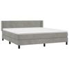 3131027 vidaXL Divan Bed and Mattress Light Grey 160x200cm Velvet