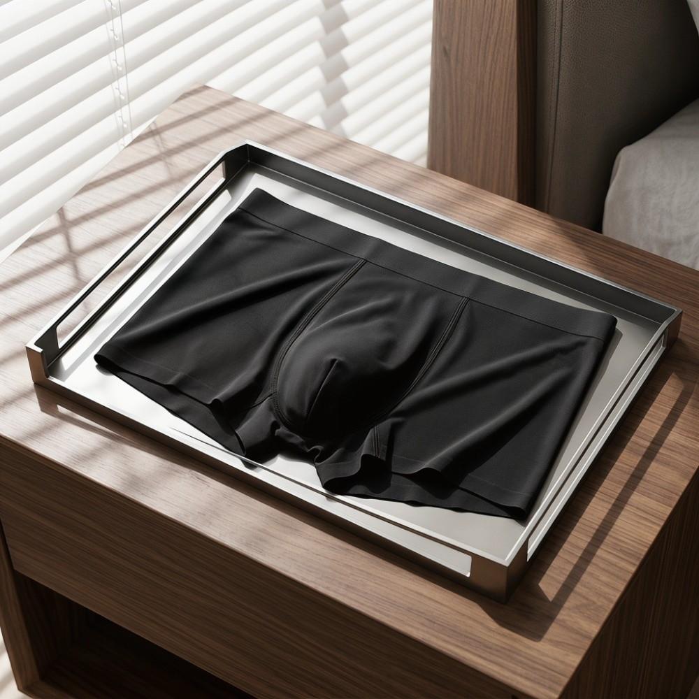Solid Color Ice Silk Boxers Underpants Underwear for Men Fashion Men Boxer Briefs  Male