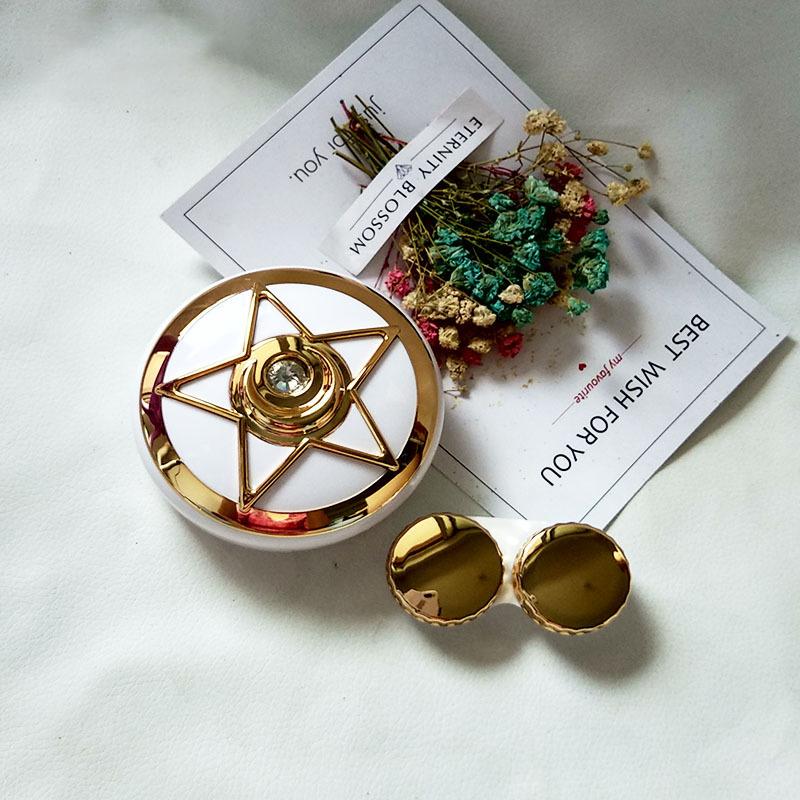 Marble Pattern Contact Lens Box Round High-end Color Contact Lens Care Water Box Color Contact Len Double Box Storage Mirror Box