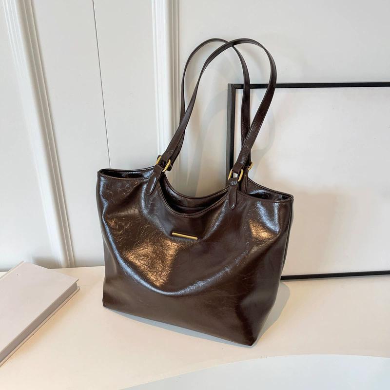 Designer Shoulder Bags for Women Large Capacity Tote Bag Winter Vintage Solid Color Zipper Travel Retro Handbag Purse CLE