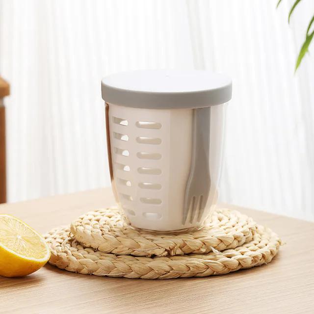 

Портативные чашки для завтрака, йогурт, салат, хлопья, орехи, фруктовый набор контейнеров для чашек с вилкой, коробка для хранения еды, коробка для бенто, обед белый