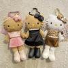 Hello Kitty Leopard Print Black Skin Long Legs Plush Bag Charm Hanging Pendant Keychain Cute Purse Decoration Gift