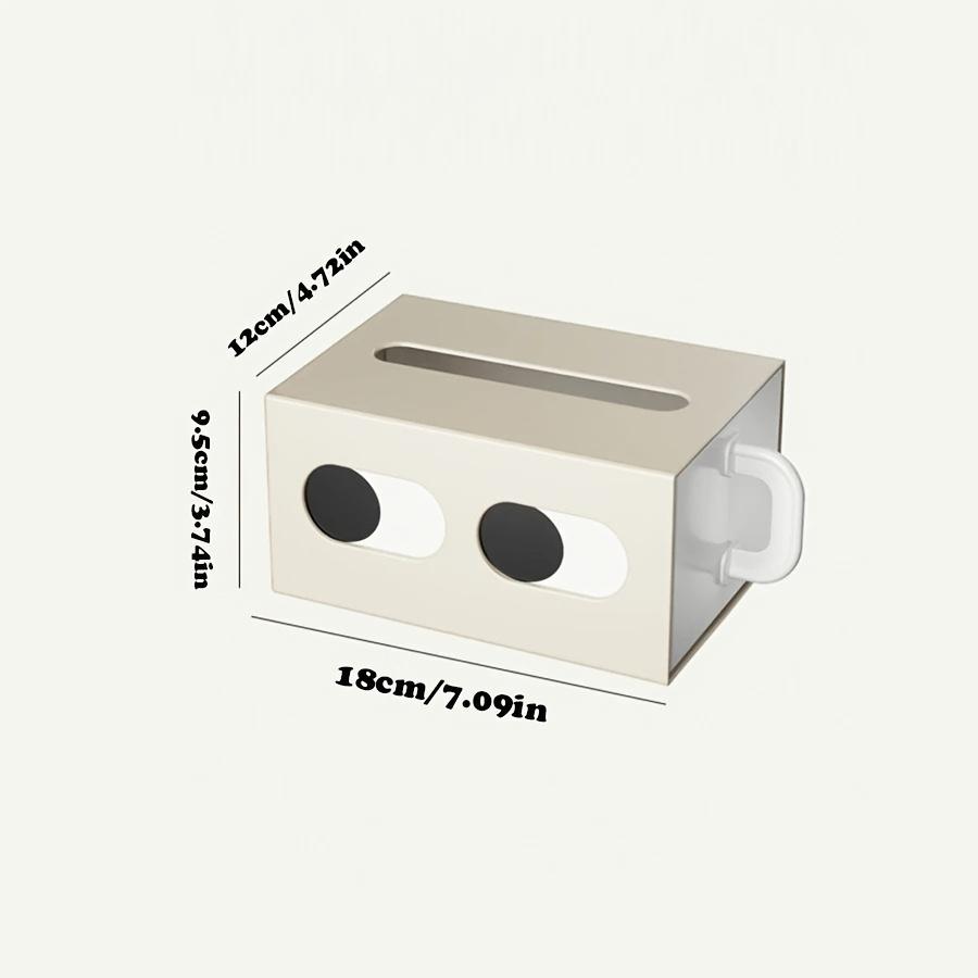 1pc Cute Small Expression Plastic Tissue Extractor Box, Home Decoration, Household Daily Desktop Tissue Box Holder, Suitable for Bedroom, Living Room