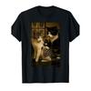 Vintage Cat Smoking Tattoo Inked Kitty Artist Funny Meme T-Shirt