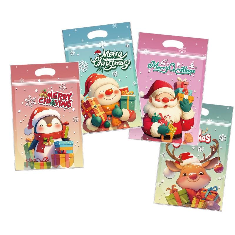 50/100 ks Vánoční dárkové tašky Vánoční dekorace pro domov 2026 Vánoční dárky Rok Santa Claus Sněhulák Balicí tašky