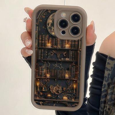 Creative Bookshelf Patterned Mobile Phone Case for iPhone 16 15 14 13 12 11Pro/ Max /Plus Anti-fall and Shock-proof High Quality