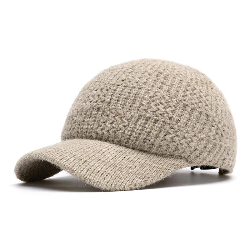 Women's Autumn Winter Warm Wool Baseball Cap Knitted Coldproof Cap