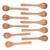 10pcs Wooden Spoon Children s Tableware Mini Round Seasoning Spoon with Long Handle for Kitchen5.1x1.2in