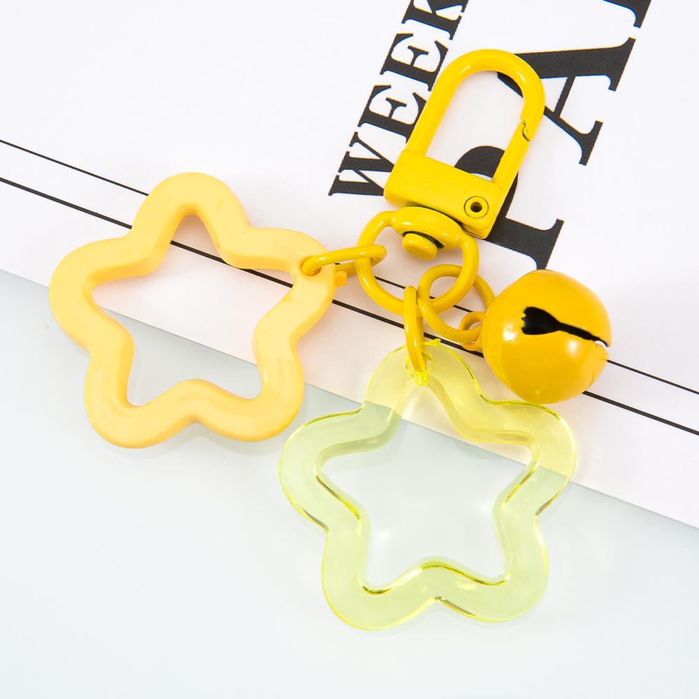 1pc 2pcs Hollow Star Charm Bag Phone Strap Pendant Colorful Acrylic Beads Keychain Accessories Cellphone Lanyard Keyring Jewelry