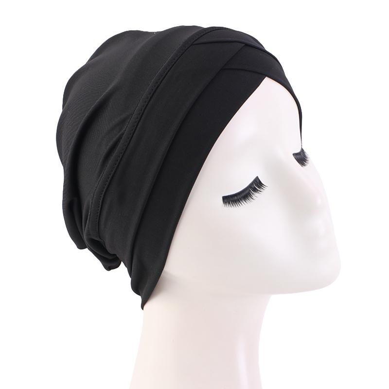 New Women cross muslim hijab inner hat Islamic UnderScarf Arab Wrap Chemo Bandana Muslim Scarf Hijab Bonnet Cap Indian Hat