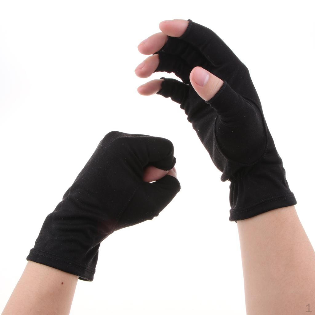 

Silk Stretchy Half Finger Gloves Fingerless чёрный