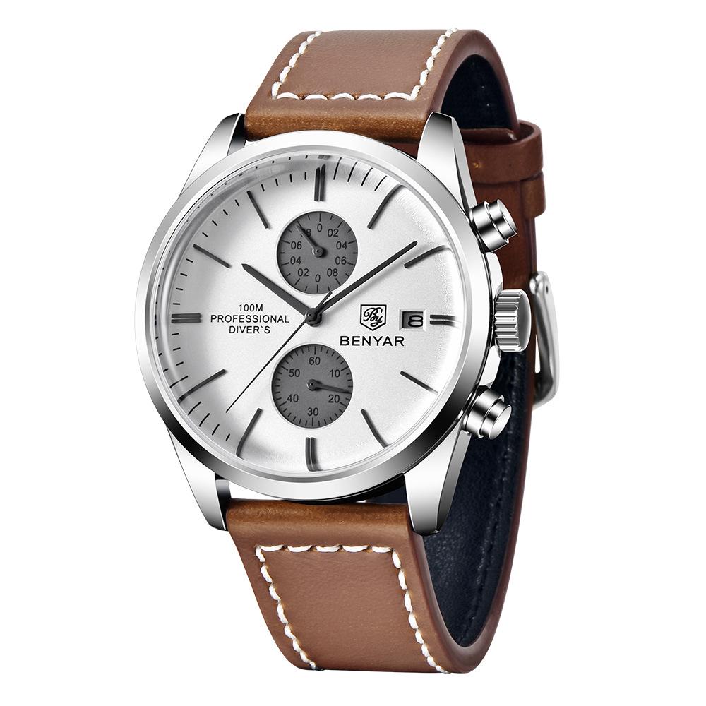 Benyar Men s Multi-Function Waterproof Quartz Business Watch - Model 5187