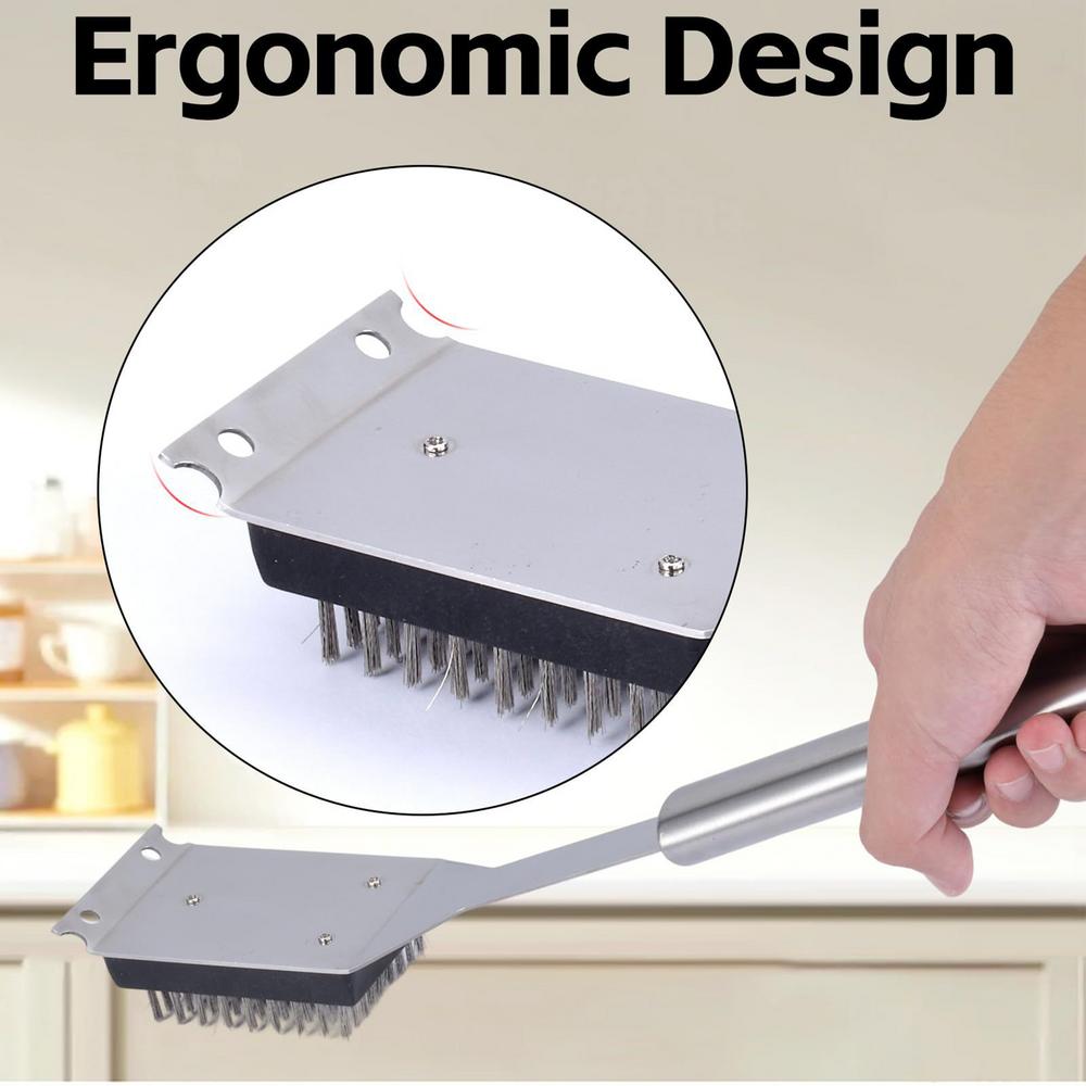 Grillreinigungsbürste Edelstahl BBQ-Reiniger Schaber Lebensmittelgeeignete Grillbürste Wiederverwendbares Schaberwerkzeug Zum Entfernen von Schmutz