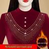 Autumn/Winter Half-High Collar Fleece Long-Sleeve T-shirt for Middle-Aged and Elderly Women: Stylish, Warm Base Layer