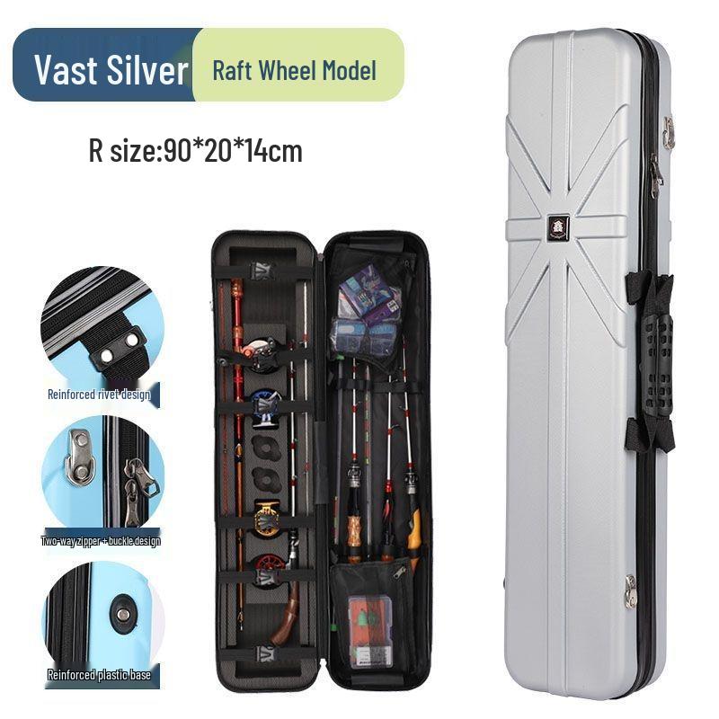 Lightweight Waterproof Hard Shell Fishing Rod Bag for Ice, Raft, and Sea Fishing - Multiple Sizes Available