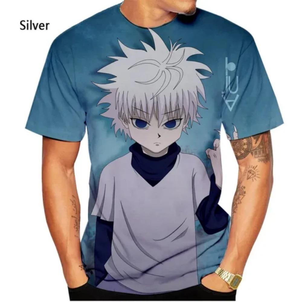 Hunter  Hunter Killua 3D Printed Anime Kids Summer Fashion Boys Casual Loose T-Shirt Harajuku Style Top