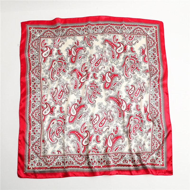 Nová luxusní dámská šála Čtyři roční období 90x90cm Čtvercový hedvábný šátek Paisley potisk Opalovací šál Populární bandany Dekorace