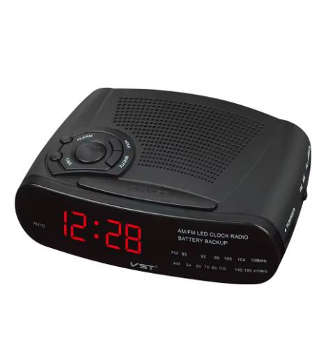 

Digital Alarm Clock Radio with AM/FM, LED Display, Snooze & Battery Backup, EU Plug for Bedroom, Office and Home Use
