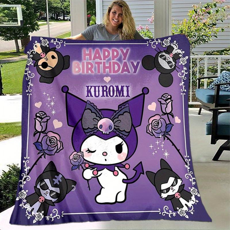 1pc. Cute Kuromi Birthday Gift Blanket for Home Office Outdoor Usez0411257