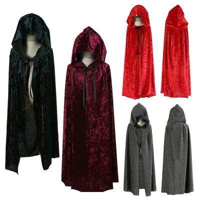 Velvet Hooded Cloak Halloween Cosplay And Imaginative Play Tie Closure Easy To Wear Novelty Cloak for Kids