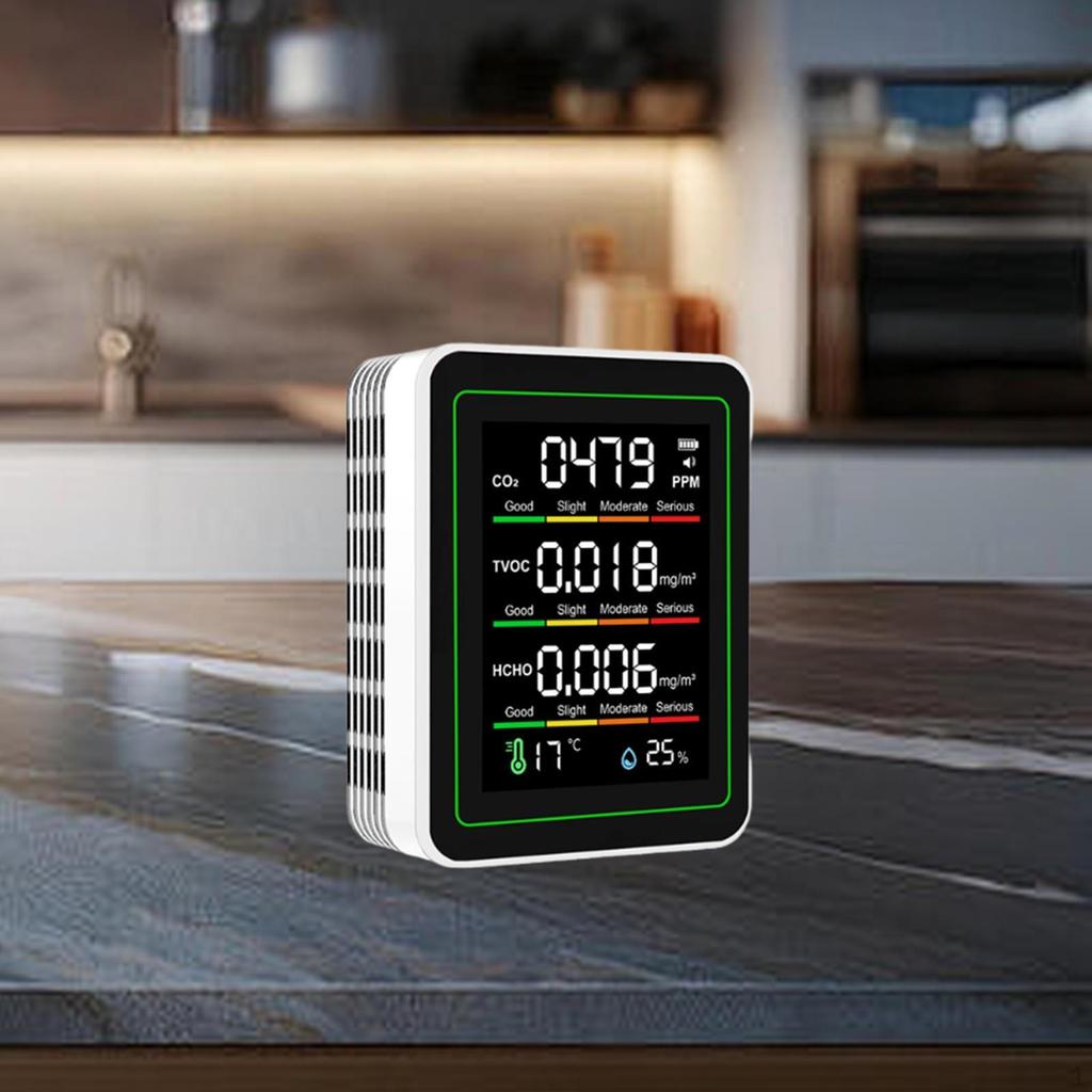 Air Quality Tester Analyzer for Warehouse Plant Indoor Outdoor Detection Black