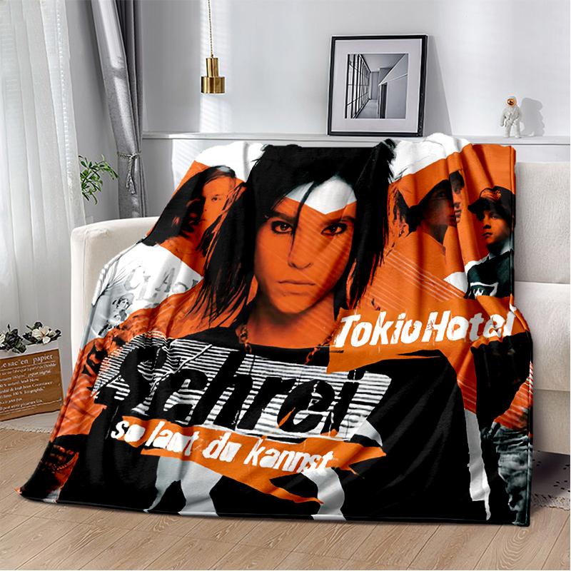 2025 New Style Tokio Hotel Rock Band Bill Tom Kaulitz Blanket,Soft Throw Blanket for Home Bedroom Bed Sofa Cover Kids Gift