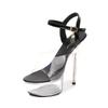 Fashion 34-43 Sexy Super High Heel Shoes 15CM Slim Heel Platform Sandals Transparent Crystal Shoes Wedding Shoes Banquet