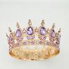 Full Circle Crown Tiara Colorful Baroque Retro Full Diamond Jewelry Wedding Accessories Crown Bridal Crown