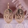 Rose Gold Color Earrings Color-preserving Hollow Oval Women's Earrings Jewelry Gift