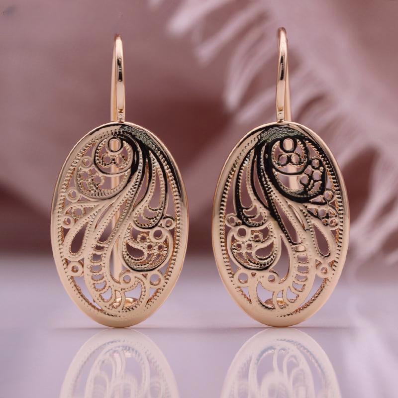 Rose Gold Color Earrings Color-preserving Hollow Oval Women's Earrings Jewelry Gift