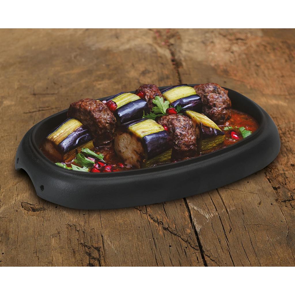 Lava Cast Iron Oval Fajita Plate.  26X19cm.