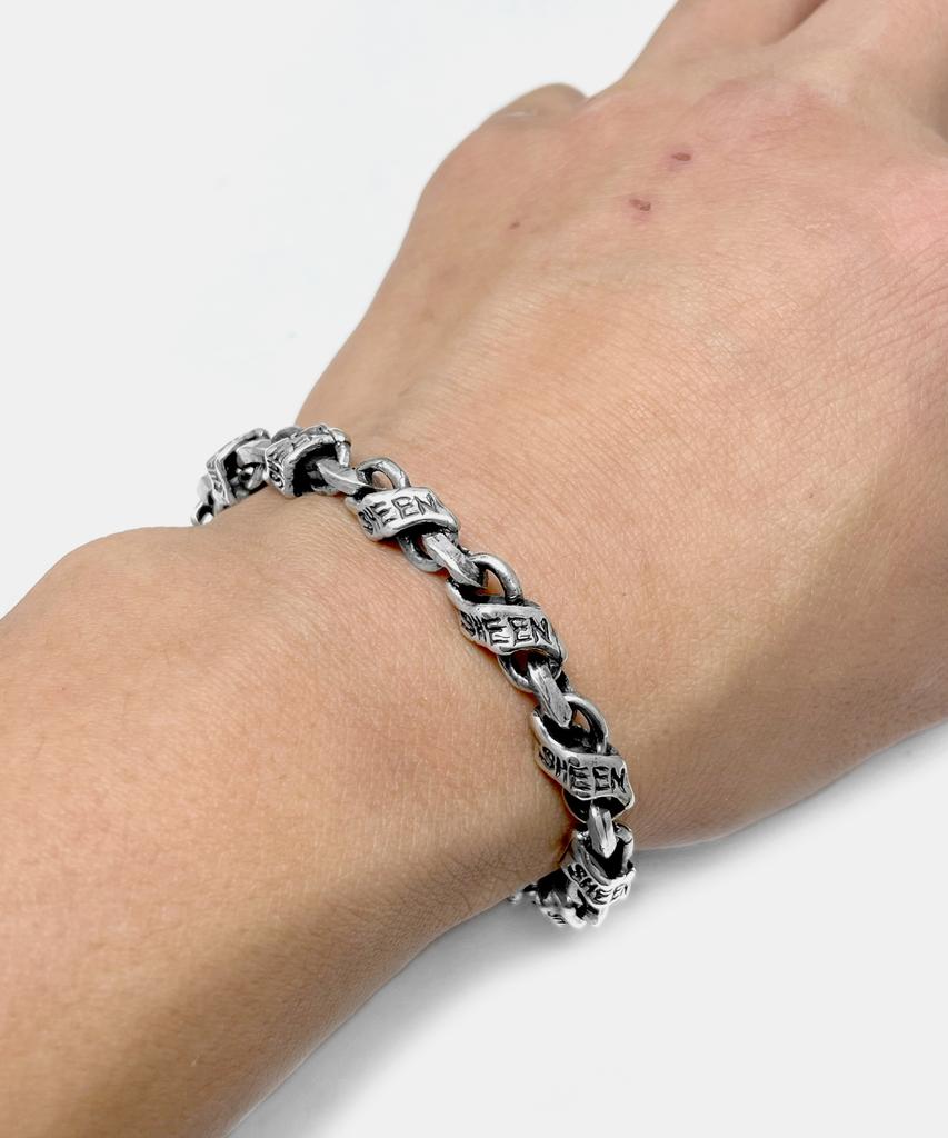 Sheen666 Banner Link Silver Bracelet Big