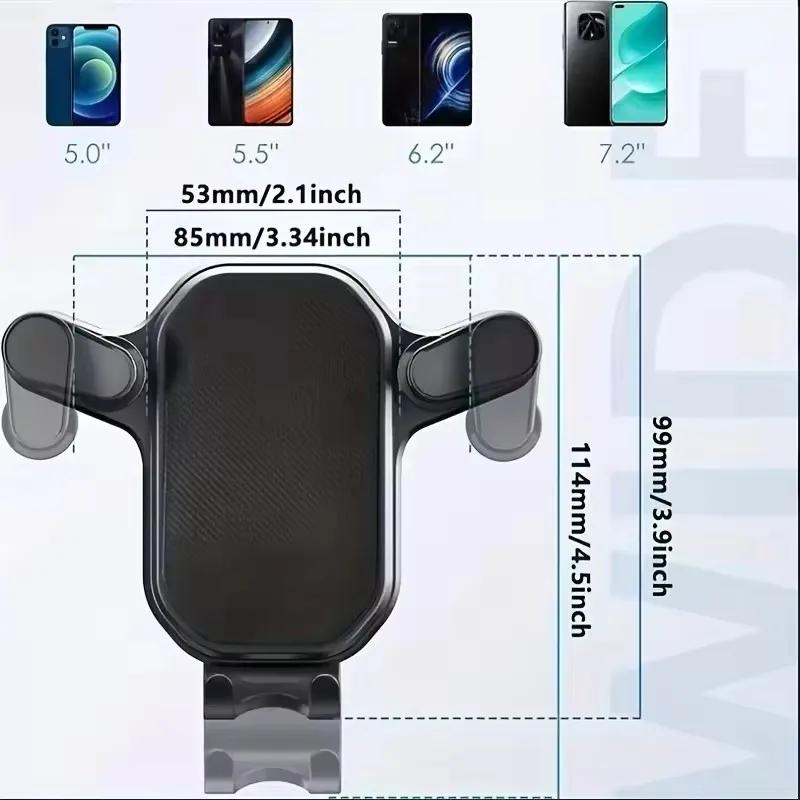 Universal Car Air Vent Phone Holder Gravity Clip Mount 360° Rotation Adjustable Bracket for iPhone 15 16 12 Samsung Xiaomi