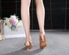 [Karen] Women's Latin Dance Shoes, Ballet Shoes, Stage Shoes, Modern & Latin Ballroom Dance Shoes, Concert Shoes, Soft, 5cm Heel, Bronze, 24.0cm