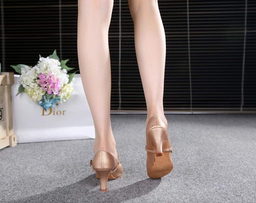 [Karen] Women's Latin Dance Shoes, Ballet Shoes, Stage Shoes, Modern & Latin Ballroom Dance Shoes, Concert Shoes, Soft, 5cm Heel, Bronze, 24.0cm