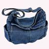 Women Fashion Shoulder Bag Large Capacity Denim Casual Satchel Bag Adjustable Strap Daily Tote Bag Multifunction Chic Hobo Bag