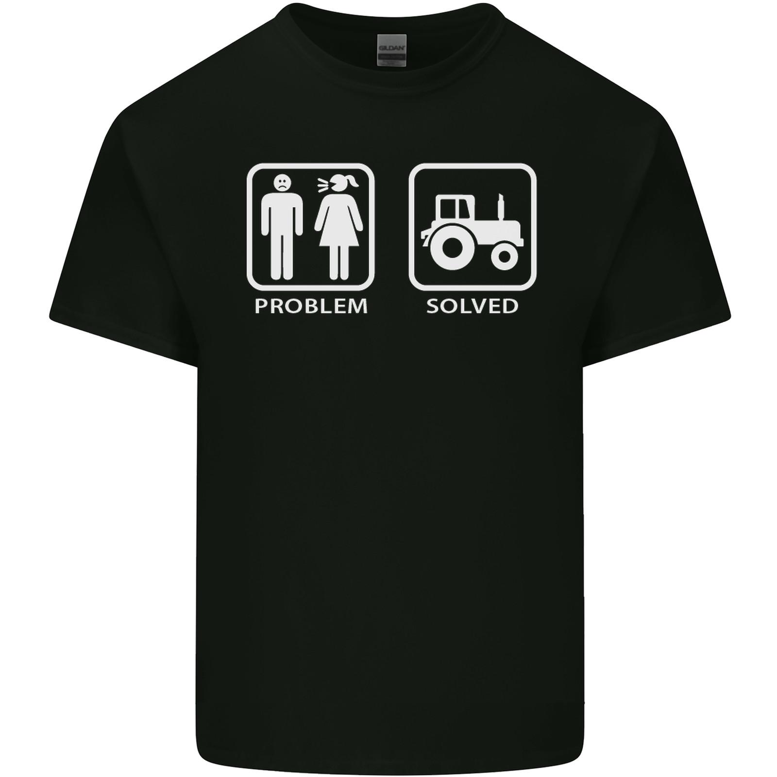 Tractor Problem Solved Driver Farmer Funny Mens Light Cotton T-Shirt XXXXL