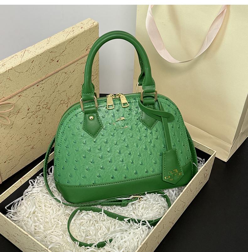 Women's Vintage 2025 Ostrich Pattern Large Capacity Handbag - Single Shoulder/Crossbody