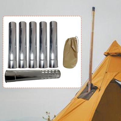 Chimney Tubes Tube Extension Stainless Steel 7cm Dissipation Exhaust for Tent Outdoor Burner Flue