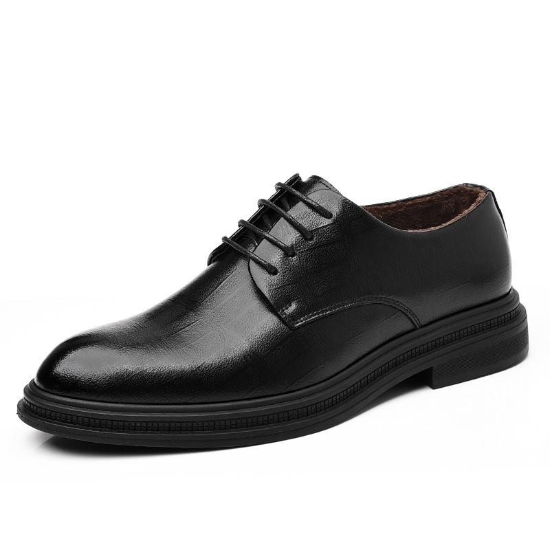 Fashion 2025 Black Soft Leather Men Heighten Formal  Casual Business Men Oxfords Suit Shoes