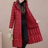 Fashion Middle Age Women's Winter Parka Hooded Casual Warm Long Coats Thick Women Jackets