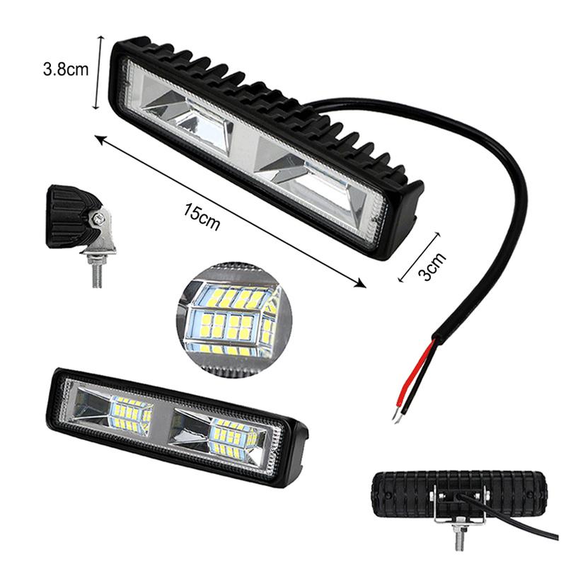 2pcs 4pcs 48W LED Car Work Light Bar 16SMD Spotlight For Offroad 4x4 SUV ATV Tractor Boat Truck Excavator 12V 24V Auto Headlight