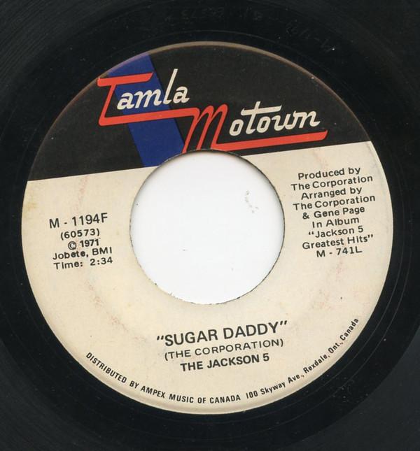 

7inch Record JACKSON 5 Sugar Daddy Im So Happy M1194F Tamla Motown 1971 Canada SoulFunk Used
