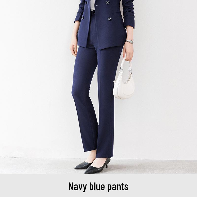 Women's Black Suit Set: Spring-Autumn Formal Workwear for Professional Occasions.